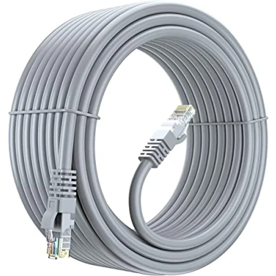 Image de Link e : Cable Reseau Ethernet Haut Débit RJ45 25m Cat.6 Gris Compatible Connexion Internet, Box, Routeur, TV, Ordinateur, PC...