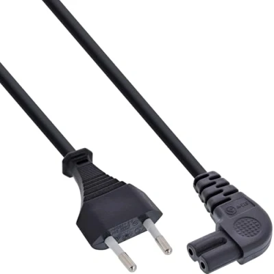 Image de InLine 16650Z Câble d&#039;alimentation avec Prise Secteur vers fiche Euro 8 C7 coudée 0,3 m