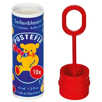 Image de PUSTEFIX Lot de 10 Bulles savon classiques 42 ml I arc en ciel colorées fabriquées Allemagne pour mariage, anniversaire d&#039;enfant, bureau civil, fête mariage x