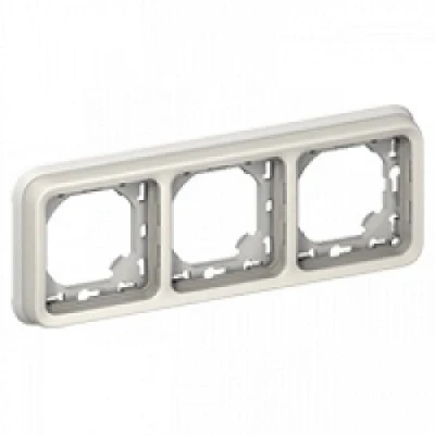 Image de Legrand 069698 Support Plaque Étanche 3 Postes, Horizontaux Plexo Composable, Blanc
