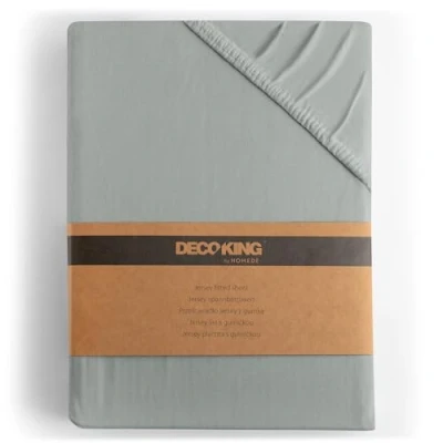 Image de DecoKing Drap Housse en 100% Coton Peigné Jersey, Amber Collection, 80x200 90x200 cm, Gris Acier