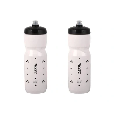 Image de ZEFAL Pack Sense Soft 80 Bidon Velo et VTT Lot de Deux Gourdes Sport Souples Inodores Eau Sans BPA Tetine Silicone Blanc, 2 x 800 ml