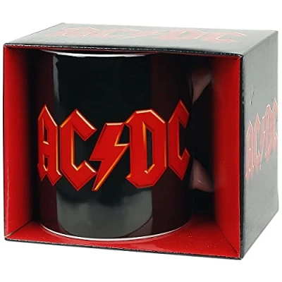 Image de Rock AC/DC Logo Mug de café présenté dans un coffret cadeau Design original sous licence