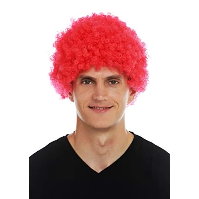 Image de WIG ME UP MMAM 9M K120B Perruque Carnaval Hommes Femmes Clown Rouge Afro Courte bouclée frisée