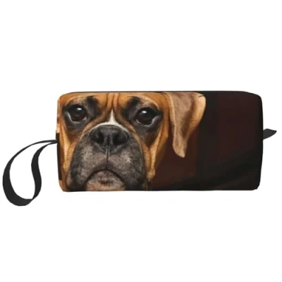 Image de Chien Boxer, Trousse de Maquillage à cosmétiques Toilette Voyage Portable Pochette