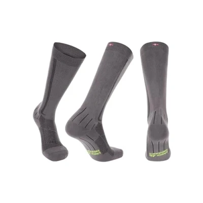 Image de DANISH ENDURANCE 1 ou 2 Paires de Chaussettes Contention 21 26 mmhg, Compression Optimale, Running &amp; Sport, Homme Femme, Noir/Gris, 39 42