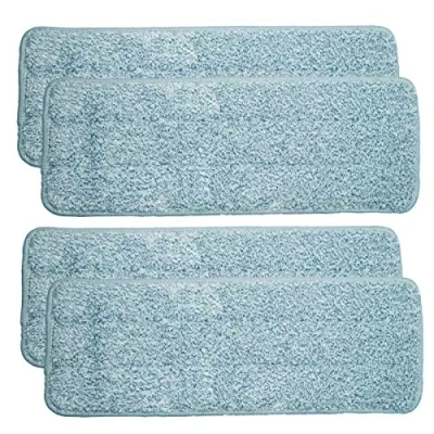 Image de Compact Mop Balai à tête large et pivotante 360 avec Seau 2 compartiments Nettoyage/Essorage (Lot de 4 lingettes)