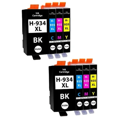 Image de Supply Guy 8 Cartouches d&#039;encre avec Puce Compatible HP 934 935 934XL 935XL pour OfficeJet 6200 6230 6235 6239 6800 6812 6815 6820 6822 6825 6830 6835 (Multipack Noir, Cyan, Magenta, Jaune)