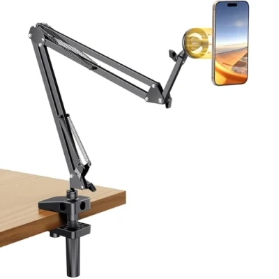 Image de UGREEN Support Téléphone Magnétique Lit Bureau Bras Articulé Flexible Porte Smartphone Aimanté Compatible avec Anneaux Métallique MagSafe iPhone 16 Plus Pro Max 15 14 13 Galaxy S24 Ultra