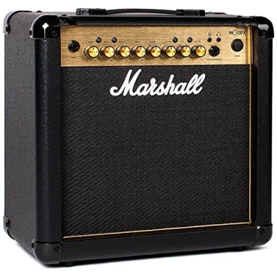 Image de Marshall MG15GFX Amplificateur Combo pour Guitare avec Effets intégrés, ampli d&#039;entraînement adapté à la électrique Noir et doré