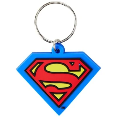 Image de Pyramid International Superman Shield Porte clés en Caoutchouc, métal, Bleu, Rouge et Jaune, 4 x 6 1,3 cm