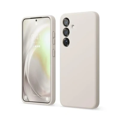 Image de elago Coque Silicone Liquide Compatible avec Samsung Galaxy S25, Protection Complète, Antichoc, Slim, Doublure Douce en Microfibre Anti Rayures, 6,2 Pouces (Stone)