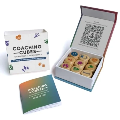 Image de metaFox cubes de coaching pour l&#039;intelligence émotionnelle 9 avec des questions l&#039;émotion, le développement personnel À utiliser comme outils thérapie,