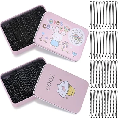 Image de 400 Pièces Kit Epingles à Cheveux, Pinces Cheveux Maintien Sécurisé, Epingle Femme pour Femmes Filles avec 2 Boîte de Rangement