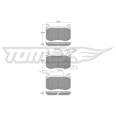 Image de TOMEX brakes TX 19 56 Jeu de plaquettes frein Essieu avant contact signal d&#039;usure inclus avec accessoires ALFA ROMEO: Giulia Berline