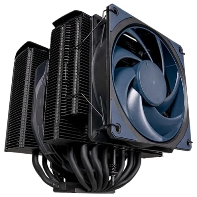 Image de Cooler Master MasterAir MA824 Stealth Refroidisseur CPU, Double Tour, Ventilateurs Push Pull Mobius 135 &amp; 120, 8 Caloducs Composites Supraconducteurs, Dégagement RAM Complet, Socket Intel AMD