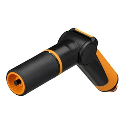 Image de Fiskars Pistolet d&#039;Arrosage, 2 Fonctions, Avec Jet Droit et Brume, Contrôle de Débit en Continu par le Pouce, Taille Universelle, Noir/Orange, 1065487
