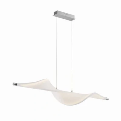 Image de LED Suspension en Tissu Edano à intensité variable (Moderne) Blanc Textile e. a. pour Salon &amp; Salle manger (1 lampe,à), Luminaire, Lampe plafond, Luminaire Plafonnier,
