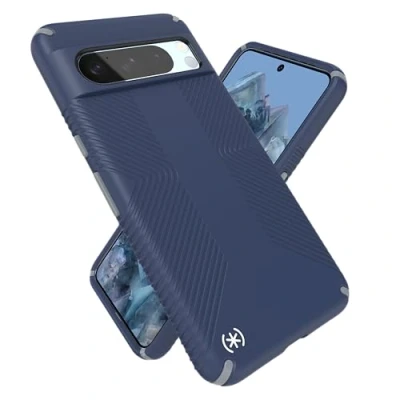 Image de Speck Coque Google Pixel 8 Pro de Protection Contre Les Chutes Résistante aux Rayures téléphone Douce au Toucher pour Presidio2 Grip Coastal Blue/Gris