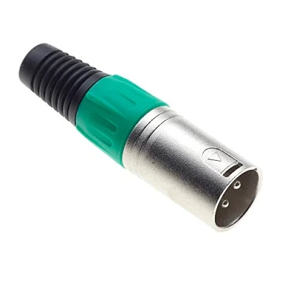 Image de Keple 3 poliger XLR Stecker, grün männlicher Audio Mikrofon DMX Stecker Klinkenstecker, nicked plated Adapter, Metallkonstruktion mit Kunststoffgehäuse