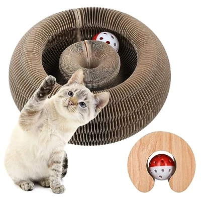 Image de FluffyDream Planche à gratter pour Chat d&#039;orgue Magique, Chaton Jeunes Chats, Tapis interactif avec Balle, Jouet d&#039;intelligence