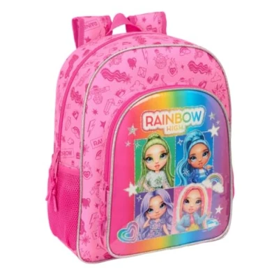 Image de Sac à dos scolaire SAFTA RAINBOW HIGH SHINE Multicolore Adaptable au chariot Confortable