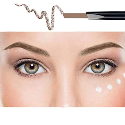 Image de ANIFER Crayon à sourcils brun clair étanche automatique rétractable maquillage durable double extrémité (brun clair/Light Brown 4#)