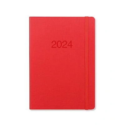 Image de Letts of London Memo semaine A4 sur 2 pages multilingue Red 2024