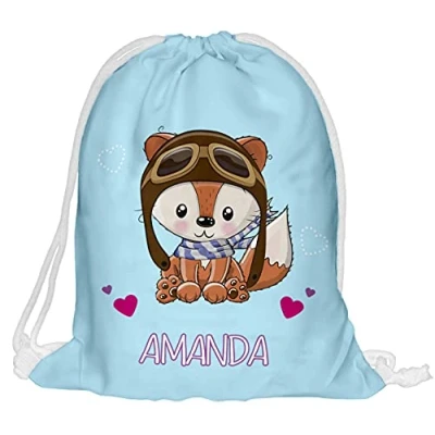 Image de Le Sac avec nom de l&#039;enfant d&#039;école Cartable Fullprint 3D à Dos Imprimer Fox [010]