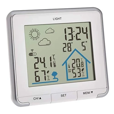 Image de TFA Dostmann station météo radio piloté Life, 35.1153.02, numérique radio, humidité, température, avec rétroéclairage, symboles météo, blanc