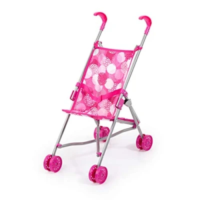 Image de Bayer Design 30541AA Buggy Poussette Canne poupée avec Ceinture de sécurité, Pliable, 30541AA, Rose, Motif Moderne, Taglia Unica