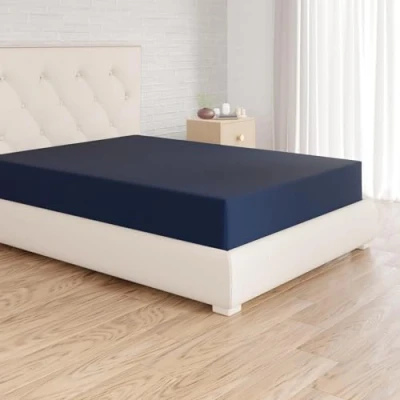 Image de Amazon Basics Drap housse en microfibre Bleu marine 140 x 200 30 cm