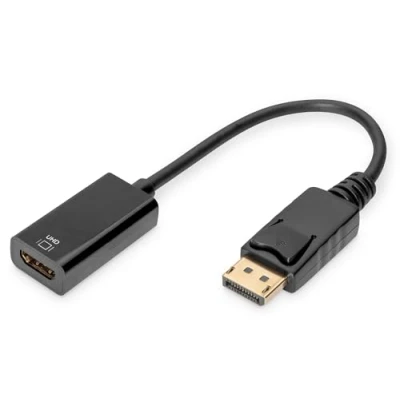 Image de DIGITUS Adaptateur Graphique DisplayPort DP vers HDMI Type A UltraHD 4k/60Hz, 4096 x 2160 Pixels Noir