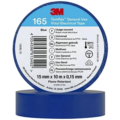 Image de 3M Temflex™ 165 165BL1E Ruban isolant Bleu 10 m x 15 mm