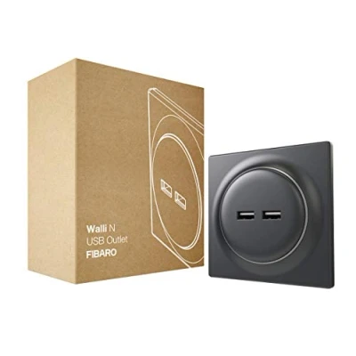 Image de FIBARO Walli N FGWU 021 8 Prise USB 2 x 5 V max 2,4 A Anthracite