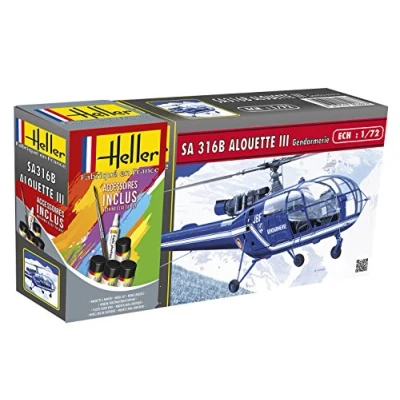 Image de Maquette hélicoptère HELLER SA ALOUETTE III GENDARMERIE Echelle 1/72