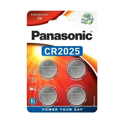 Image de Panasonic Pile Bouton Lithium CR2025 Lot de 4