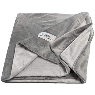 Image de PetFusion Couverture pour Chien x Large Premium (60 48 po), Micro Peluche réversible Grise, 100% Polyester Doux