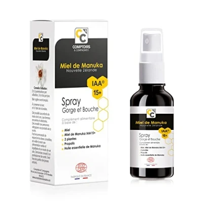 Image de COMPTOIRS et COMPAGNIES Spray Gorge Bouche au Miel de Manuka IAA15+ Complément Alimentaire Certifié Bio 25ml