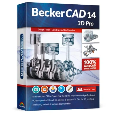 Image de BeckerCAD 14 3D PRO CAD software compatible with AutoCAD and Windows 11, 10, 8 7 for printing, home design, architecture, engineering more