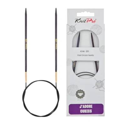Image de KnitPro J&#039;Adore Cubics Knit Pins Aiguilles à tricoter circulaires fixes 40 cm x 4,00 mm
