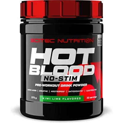 Image de Scitec Nutrition Hot Blood No Stim Pre Workout sans stimulants avec Creatine Nootropics Beta Alanine Electrolytes Complexe d&#039;antioxydants, 375 g, Pastèque