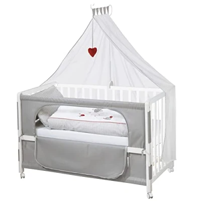 Image de roba Lit Cododo Complet Adam &amp; Eule 60 x 120 cm avec 4 Roues à Freins Équipements Inclus Hauteur Réglable 6 Niveaux Blanc