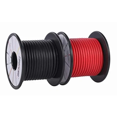 Image de TUOFENG fil 14 AWG, silicone souple et isolé 20 m [10 noir 10 rouge] toron Résistance à haute température pour les applications RC, câbles de test, batterie drones