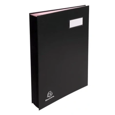 Image de Exacompta Réf. 22120E Carton de 5 parapheurs direction dos à soufflets toilé porte étiquette couverture plastifiée 12 compartiments en carte rose 3 perforations 24x32 cm assorties