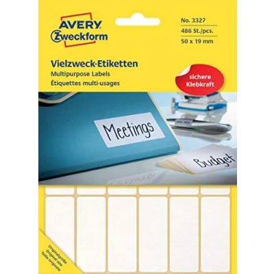 Image de AVERY Zweckform étiquettes multi usages, 50 x 19 mm, blanchePP à inscription manuelle Contenu: 486