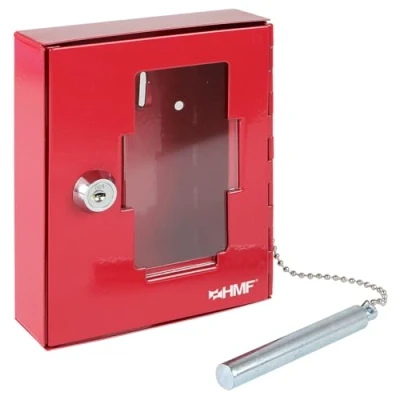 Image de HMF 1021 03 Boîtier pour clé de Secours avec Marteau Brise Glace, 15 x 12 4 cm, RAL 3001 Rouge signalisation