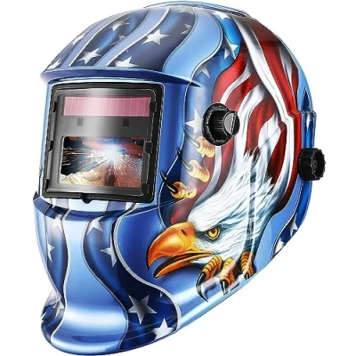 Image de DEKO Masque de Soudage à Couleur Véritable, Grand écran Vue Auto Darkening Casque énergie Solaire, avec Batterie Remplaçable, Longue Durée Travail pour TIG MIG Arc Grind
