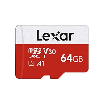 Image de Lexar Carte Micro SD 64 Go, Mémoire SD+ Adaptateur, Microsdxc TF jusqu&#039;à 100 Mo/s, A1, U3, C10, V30, Full HD et 4K UHD pour Caméra, Telephone, Switch