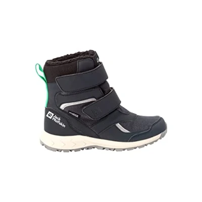 Image de Jack Wolfskin Mixte Enfant WOODLAND WT TEXAPORE HIGH VC K Chaussure de Trail, Dark Bleu / Vert, 30 EU